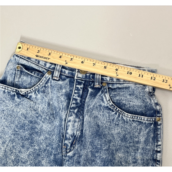 Unleaded Vintage Acid Wash Tapered Mom Jeans Size 7/8 High Rise 80s Denim Retro - Picture 7 of 13